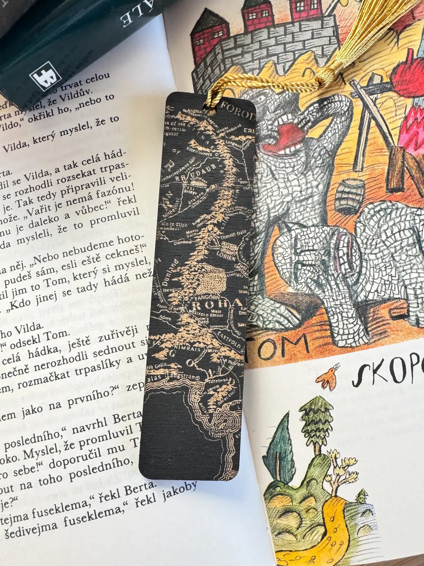 Dřevěná záložka: Mapa Středozemě